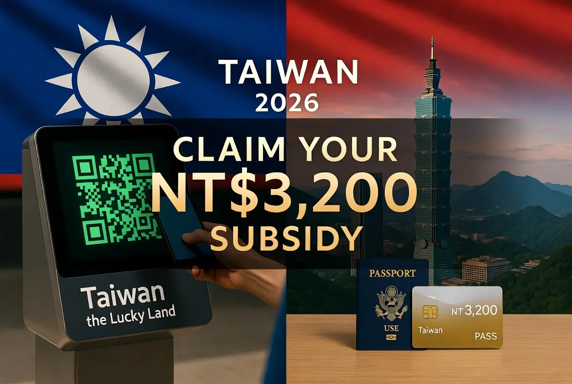 2026 Taiwan Travel Subsidy: How to claim up to NT$3,200 as a foreign tourist.