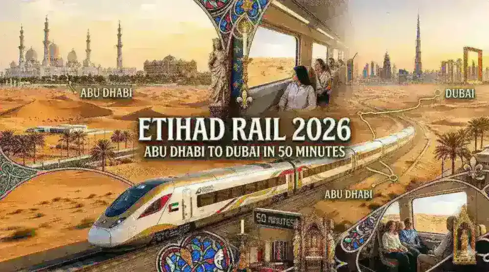 Etihad Rail Passenger Update 2026: Traveling between Abu Dhabi and Dubai in 50 minutes.