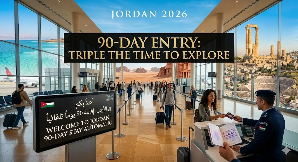 Jordan 90-Day Entry Rule 2026: Why every tourist now gets 3 months stamped at the border.