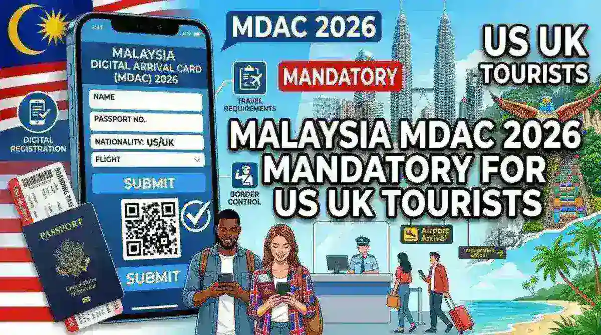 Malaysia MDAC 2026: Mandatory Digital Arrival Card for US & UK Tourists