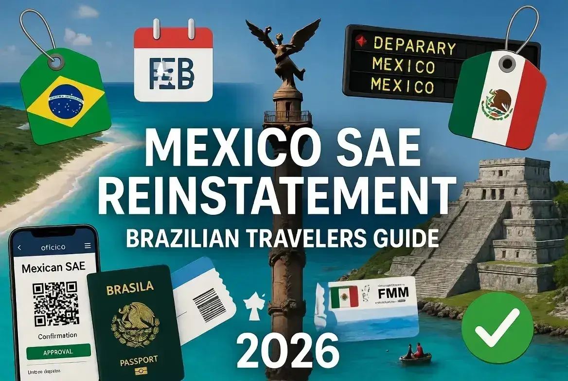 Mexico SAE Reinstatement: Guide for Brazilian travelers entering Mexico in Feb 2026.