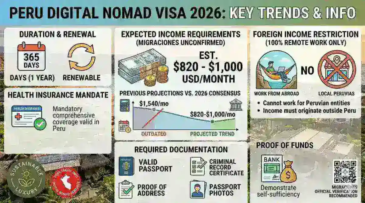 Peru Digital Nomad Visa 2026: $1,540 Income Rule Trends