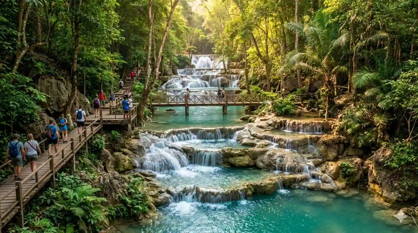 The Best Time to Visit Erawan National Park Seven Tier Waterfalls in Kanchanaburi Thailand